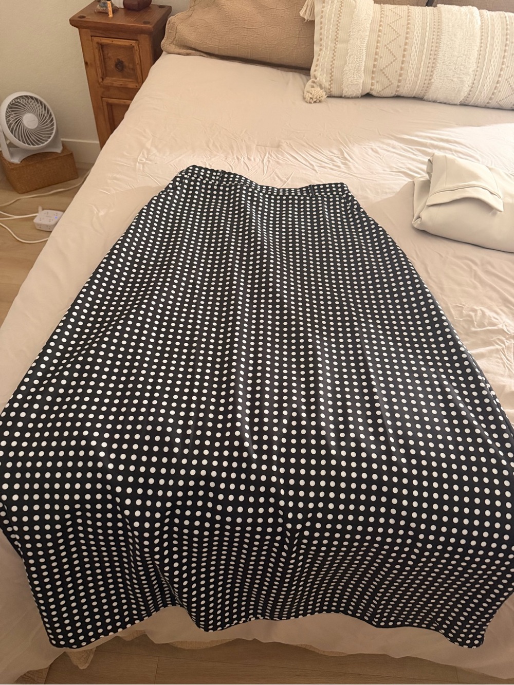 Black Polka Dot Maxi Skirt - Classic Women's A-Line